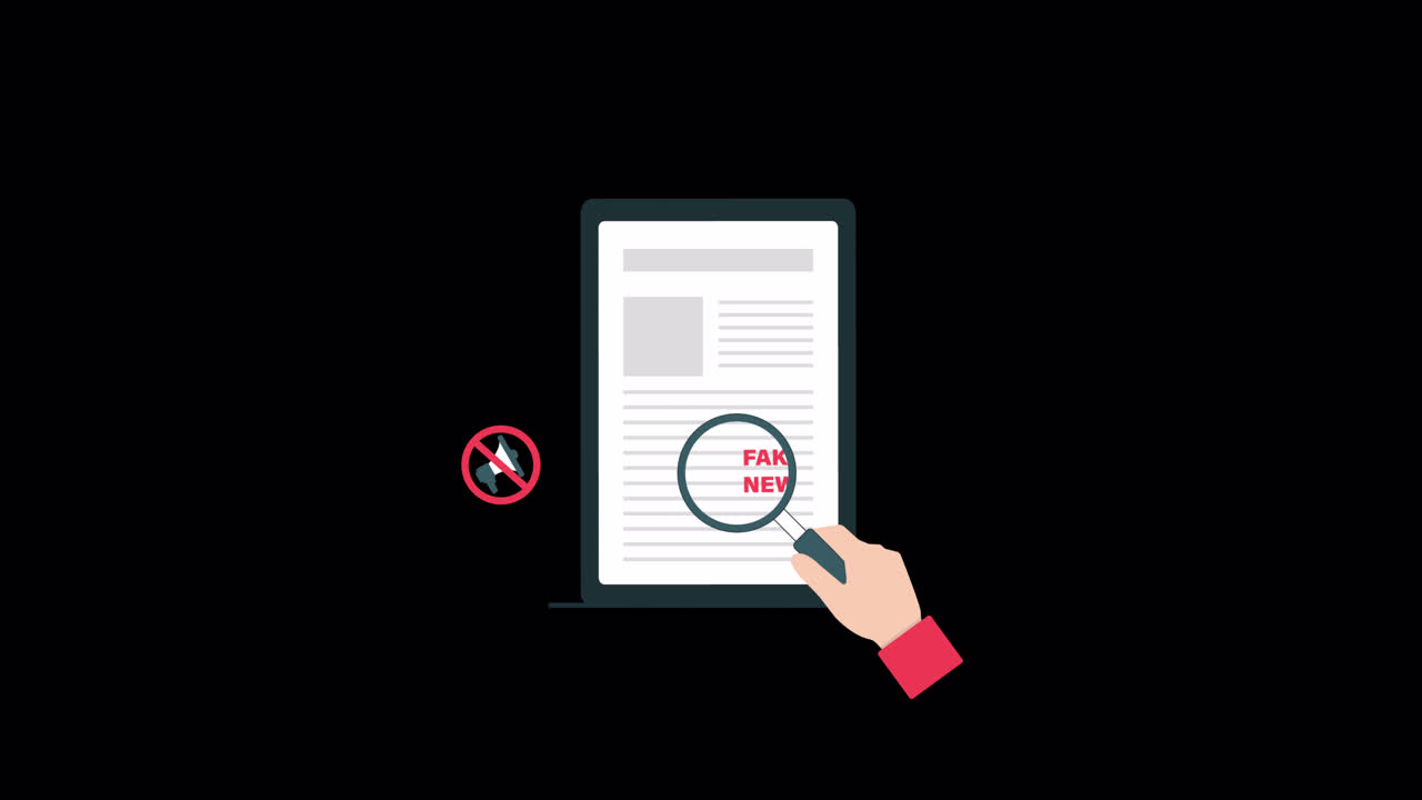 Animated Hand Detecting Fake News on Digital Document