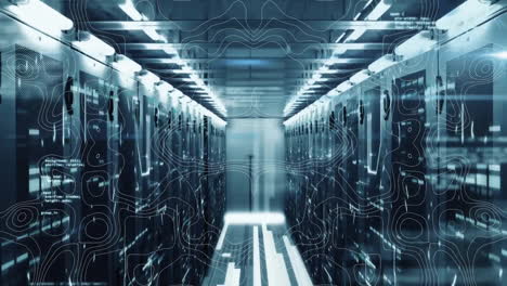 animazione dell'elaborazione dei dati su server informatici