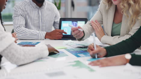 business meeting with diverse team discussing strategy and planning