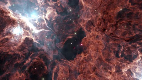 hermosa nebulosa gaseosa roja y marrón en lo profundo