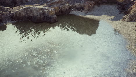 clear water and rocks on a beach