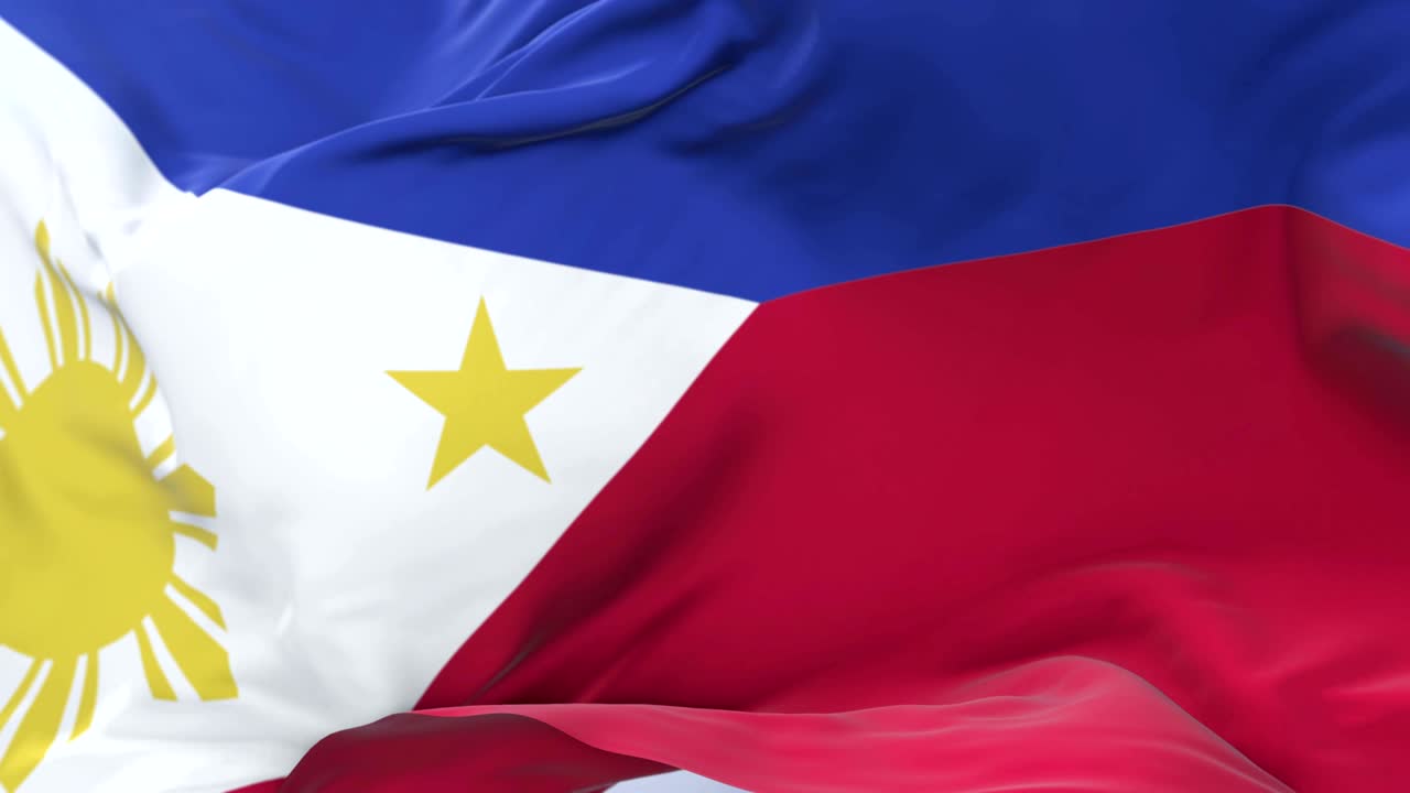 필리핀 발이 바람에 흔들리는 느린 파란 하늘, 루프