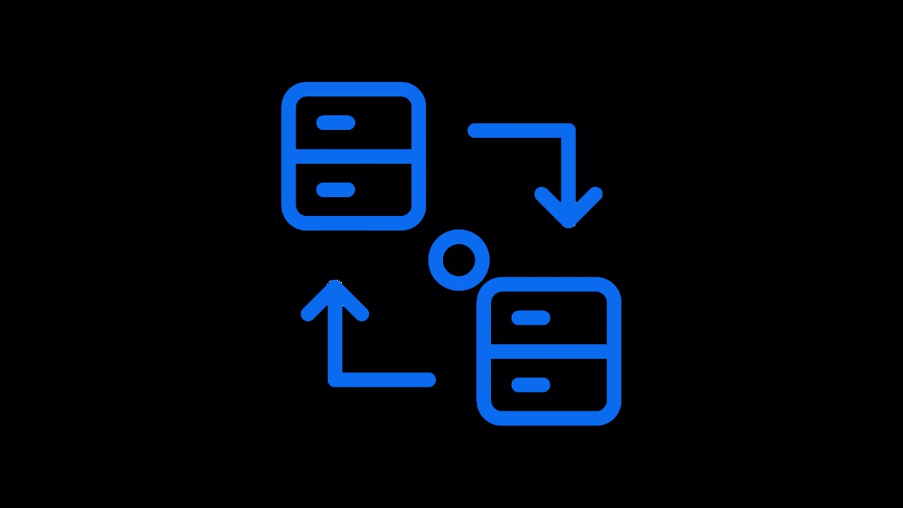 Animated Icon of Data Transfer and Synchronization Between Servers