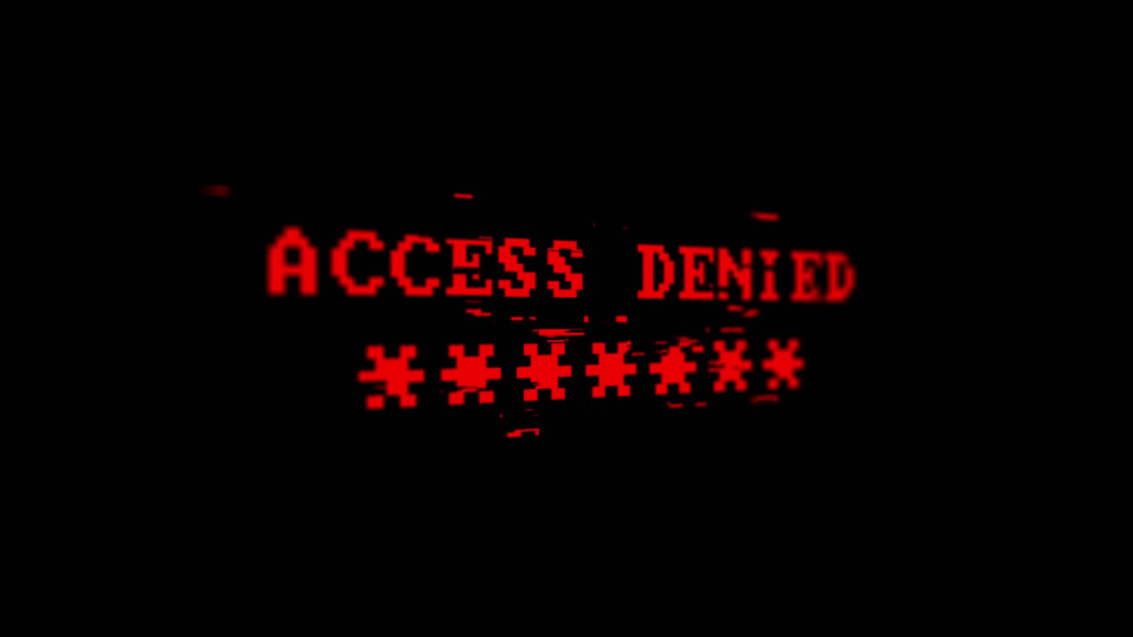Typing password entry on login page and error access denied cyber security hacking concept computer