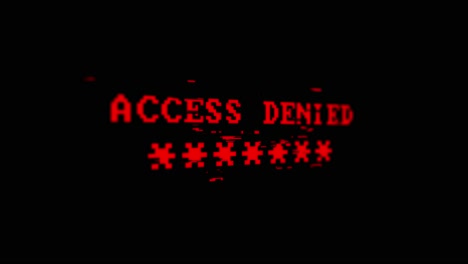 typing password entry on login page and error access denied cyber security hacking concept computer