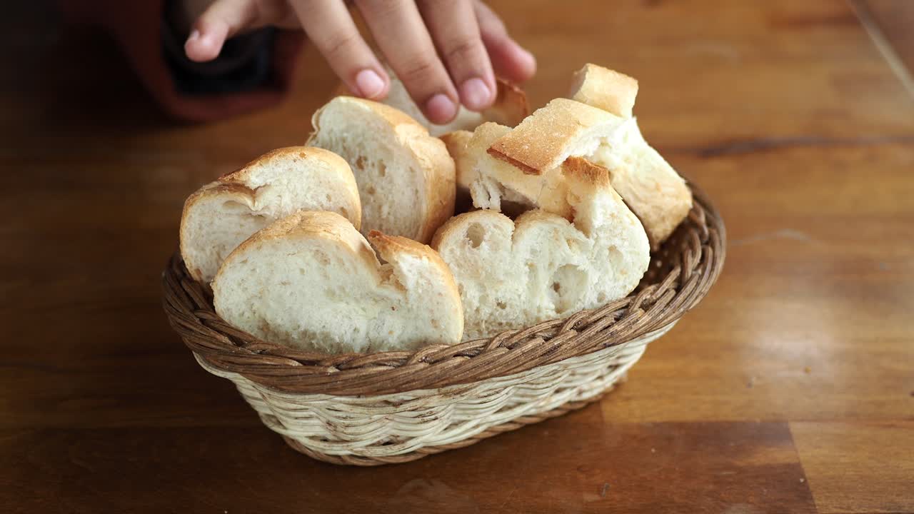 Close-up of a Basket of Sliced Bread