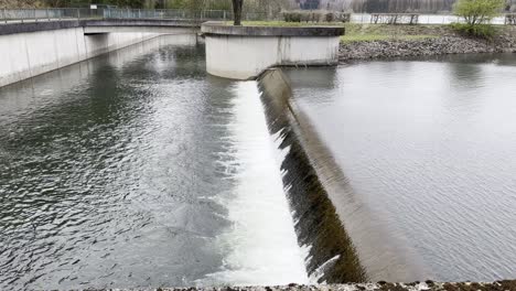 water flows over a defensive wall