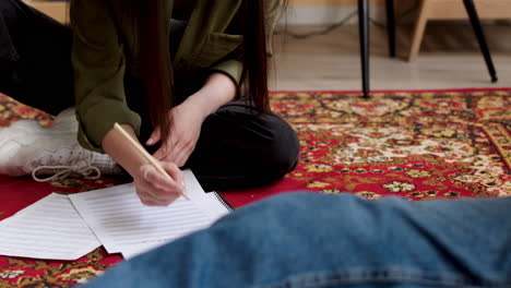 friends composing in the bedroom