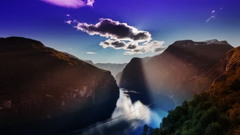 norway rays fjord 4k 02