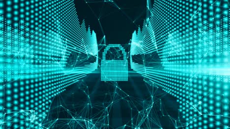 seguridad en línea contra ataques de virus a través de redes globales de datos digitales encriptados