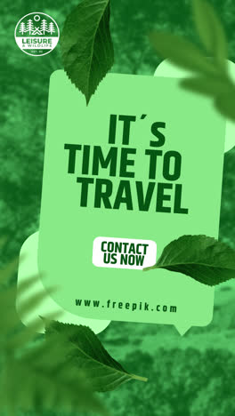 travel and nature promotion with green leaves