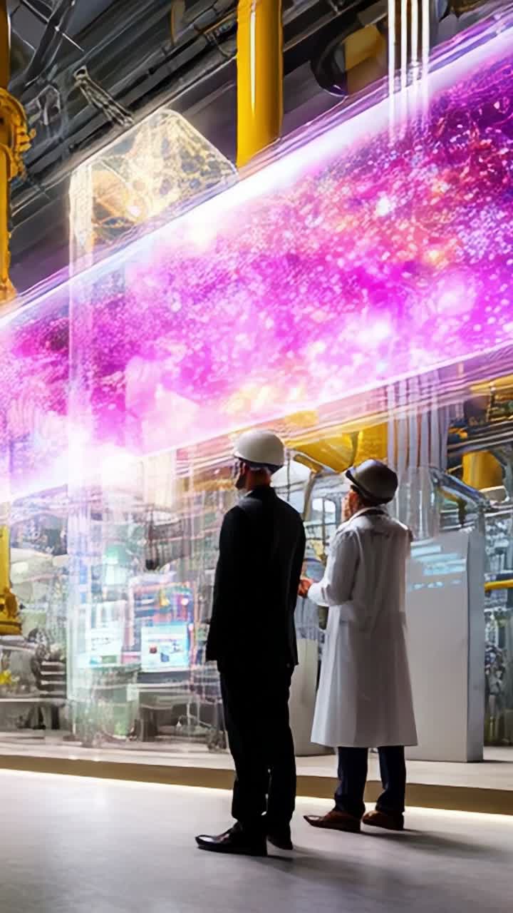 Inovações tecnológicas avançadas em um laboratório de alta tecnologia com cientistas observando uma projeção futurista e interagindo com equipamentos de ponta
