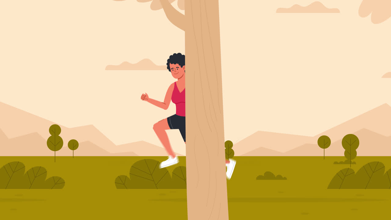 mujer corriendo en un parque