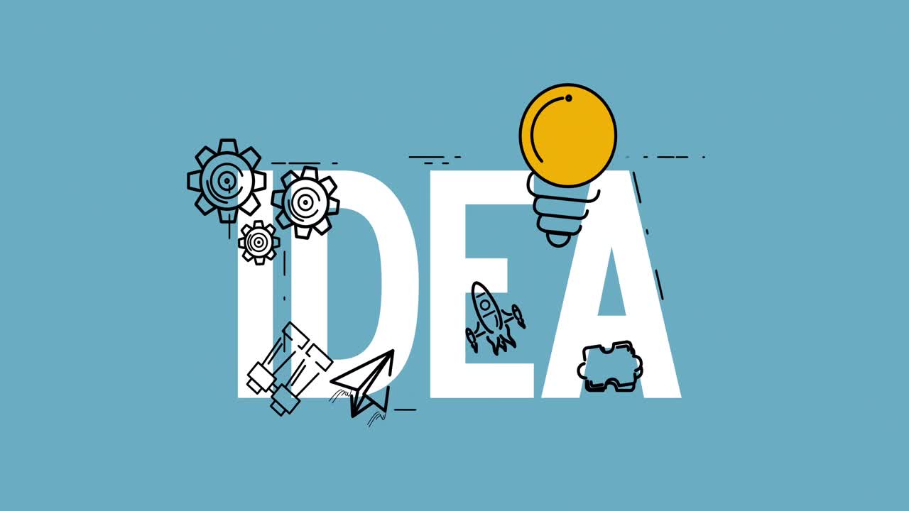 diferentes iconos para el concepto de idea digital