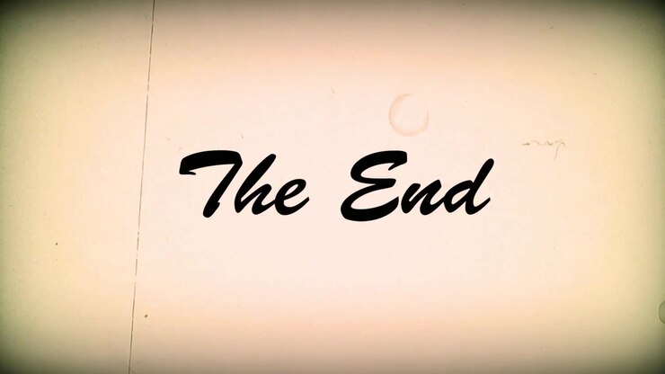 Vintage Film Ending Title Card with Grain and Scratches
