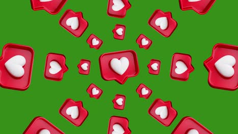 social media heart icons pattern