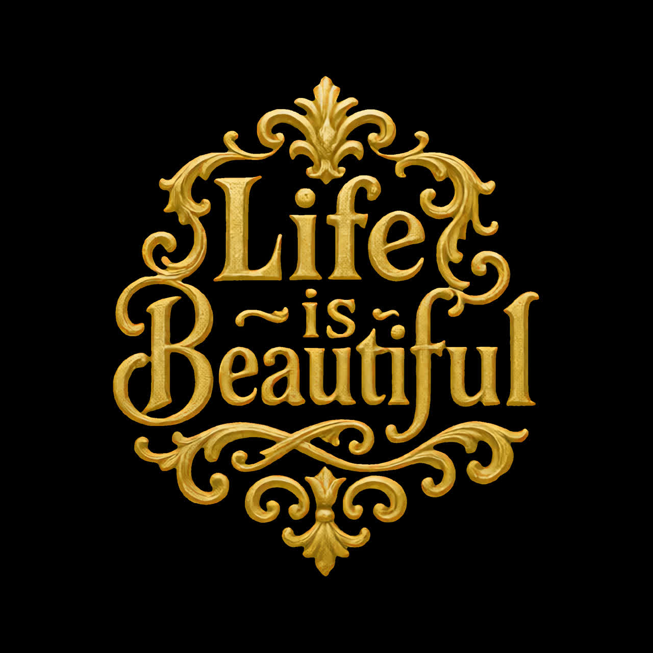 Elegant golden typography animation isolated asset, transparent 4K video, alpha channel, ProRes 4444