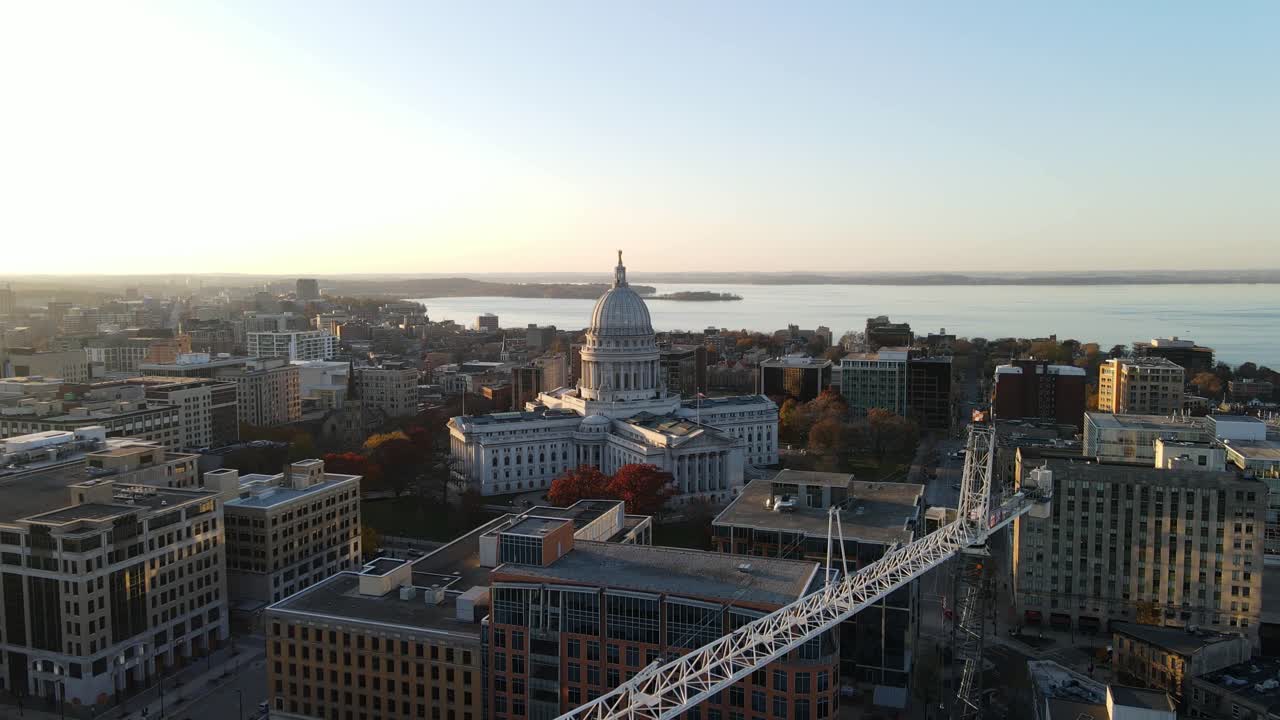 imágenes aéreas capitolio del estado de madison wisconsin