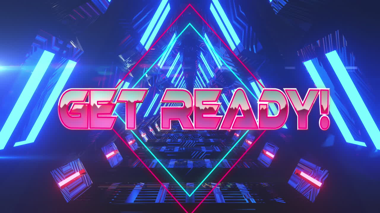 배경에 조명 된 삼각형 터널에 대 한 rhombuses를 통해 준비 애니메이션