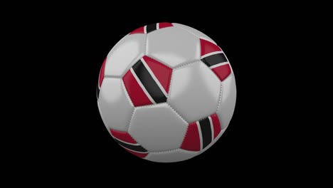 soccer ball with flag trinidad and tobago, 4k with alpha, loop