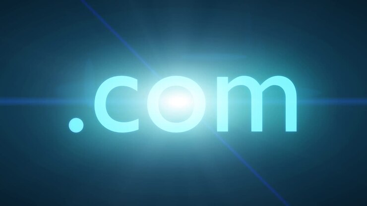 Dot com text explode .com dotcom website web internet net online webpage 4k