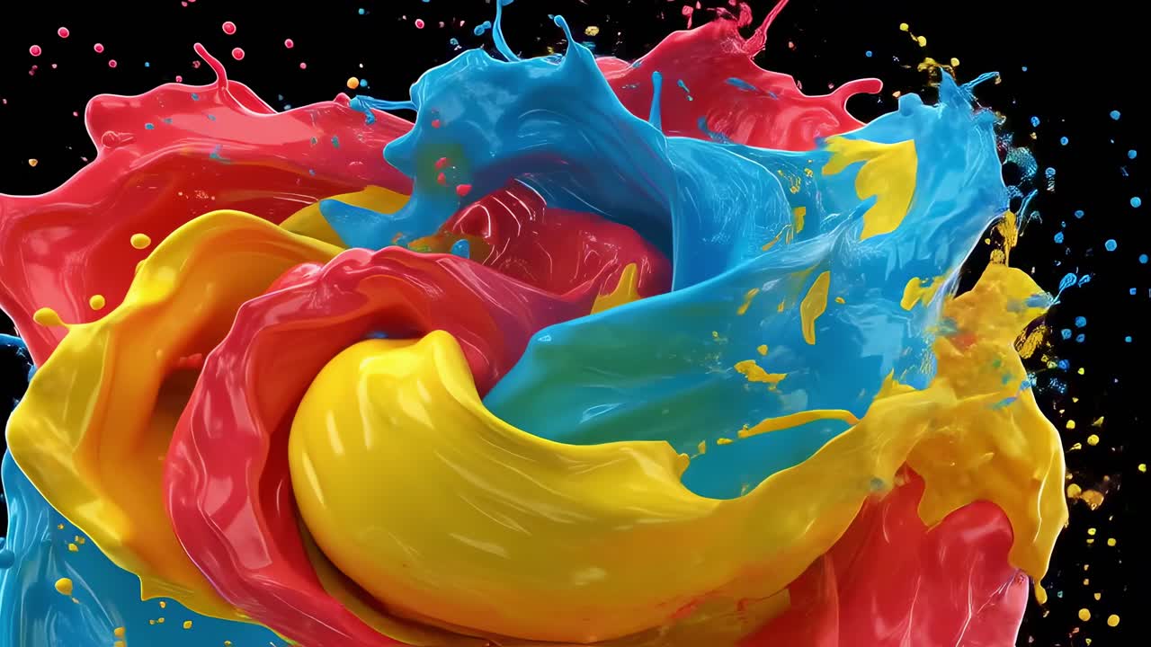 A brilliant explosion of colors intertwines exquisitely in a breathtaking display against a deep black backdrop