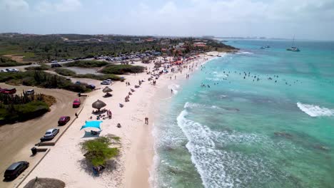 low aerial push malmok beach aruba