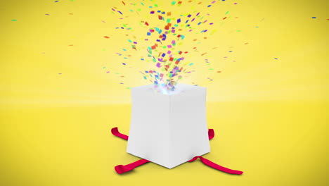digital animation of birthday gift exploding