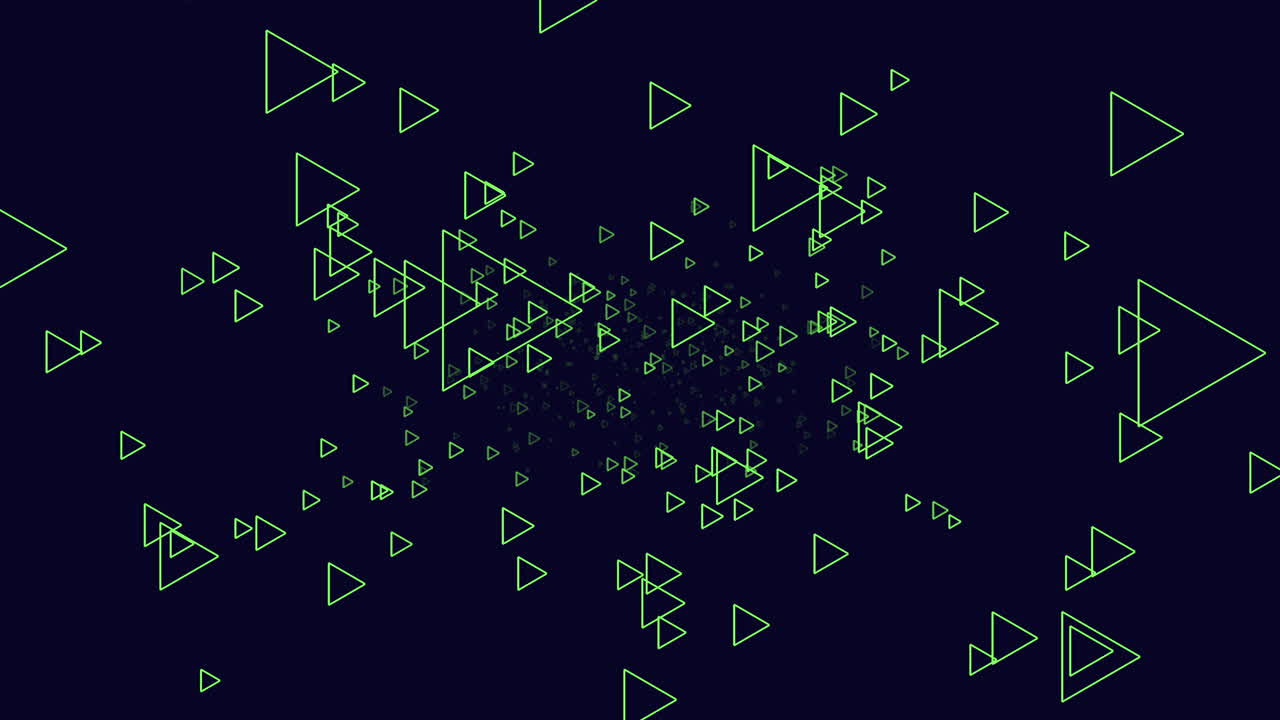 movimiento futurista pequeños triángulos en el espacio azul