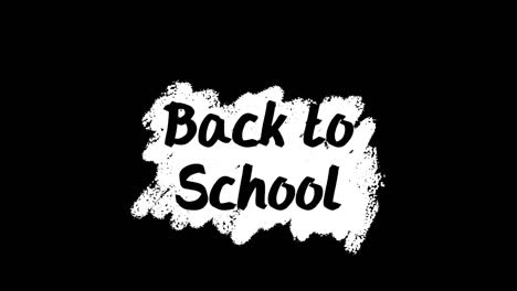 animación del texto de regreso a la escuela sobre fondo negro