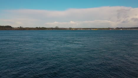 Boat-Transfer-Traveling-In-Chacao,-Castro,-Pargua-Chiloé-Chile