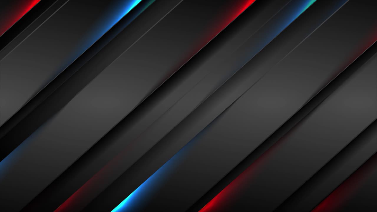 rayas negras abstractas con luz de neón azul roja brillante animación de video