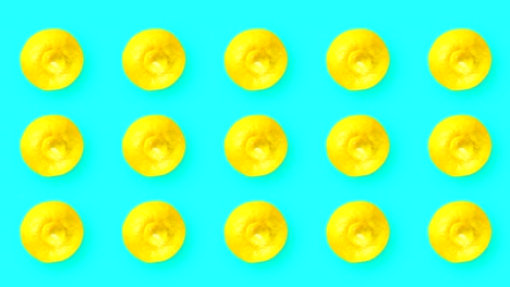 película de animación con frutas en movimiento y giratorias