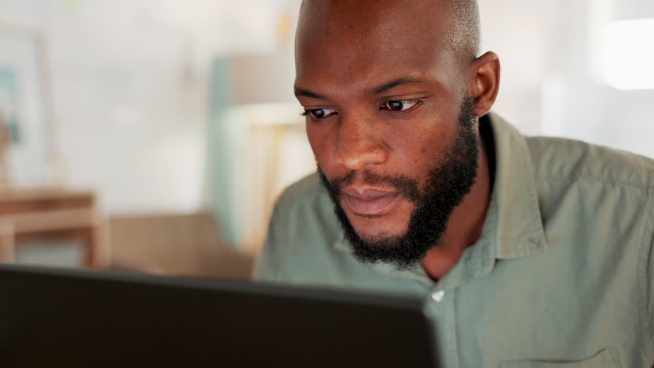 Laptop, work and businessman reading an email