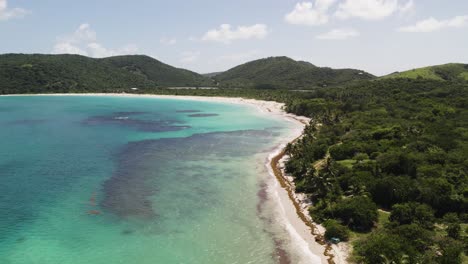 drohne push in puerto rico culebra insel blaues und grünes wasser und bäume strand