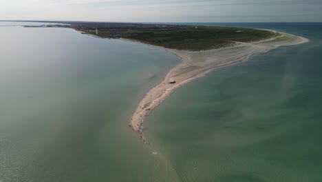 Aerial-of-Skagen-Grenen-Peninsula,-Denmark