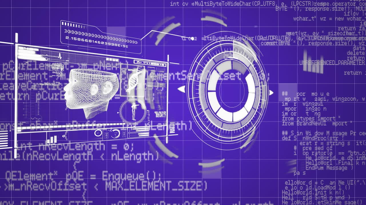 보라색 배경의 데이터 처리