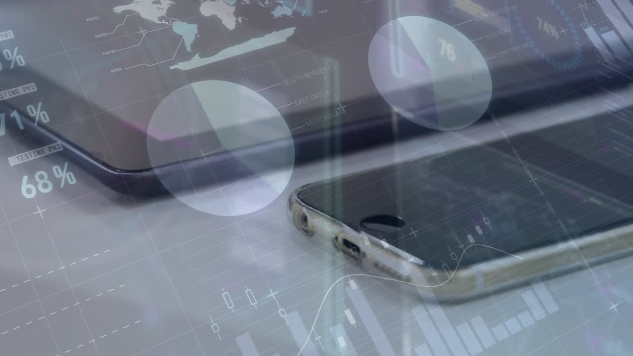 스마트폰과 노트북을 통해 데이터 연결 네트워크의 애니메이션