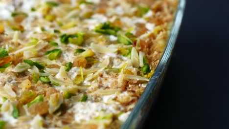 close up of indian sweet in a bowl on table, halua