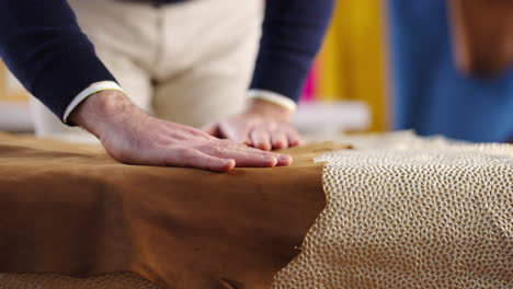 examining leather and textile materials