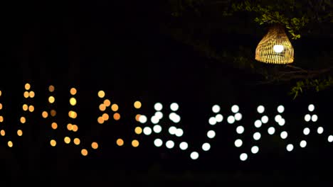 light and blurred bokeh on night party background