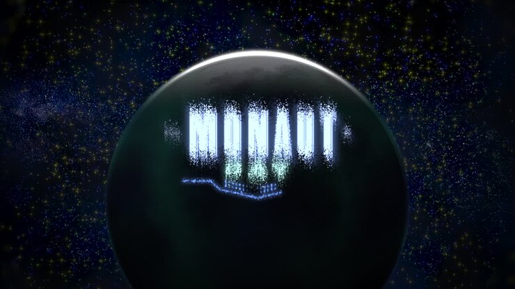 Giornata della Cosmonautica con il pianeta Terra e stelle nella galassia oscura