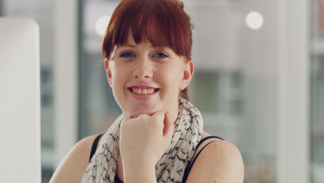 Thinking,-computer-and-face-of-business-woman