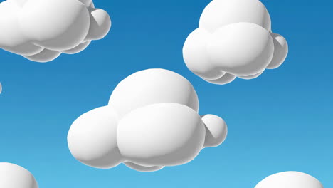 stylized white clouds in a blue sky