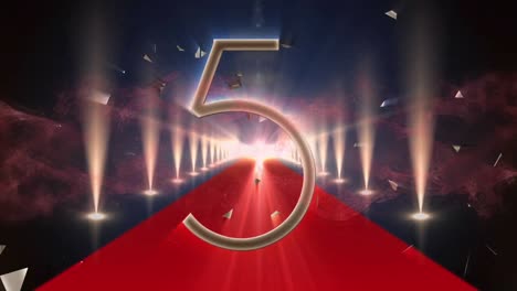 Animation-of-gold-number-countdown-from-10-to-1-over-red-carpet-venue