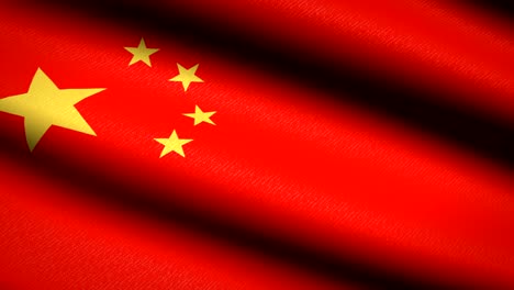 bandera china ondeando fondo textil con textura. animación de bucle sin costuras. pantalla completa. movimiento lento. video en 4k