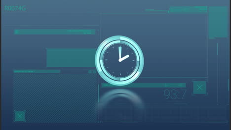 animation of clock moving over data processing