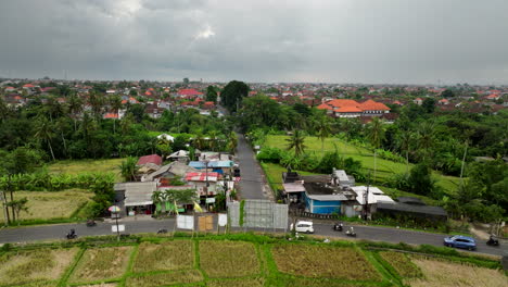 Road-in-rural-countryside-area,-Bali-in-Indonesia