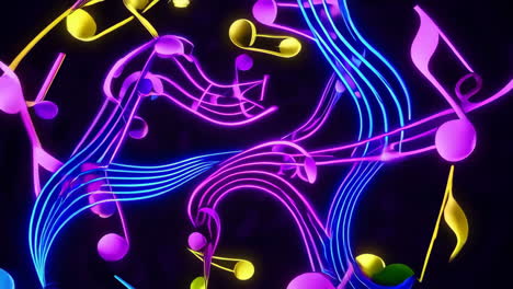 abstract glowing music notes