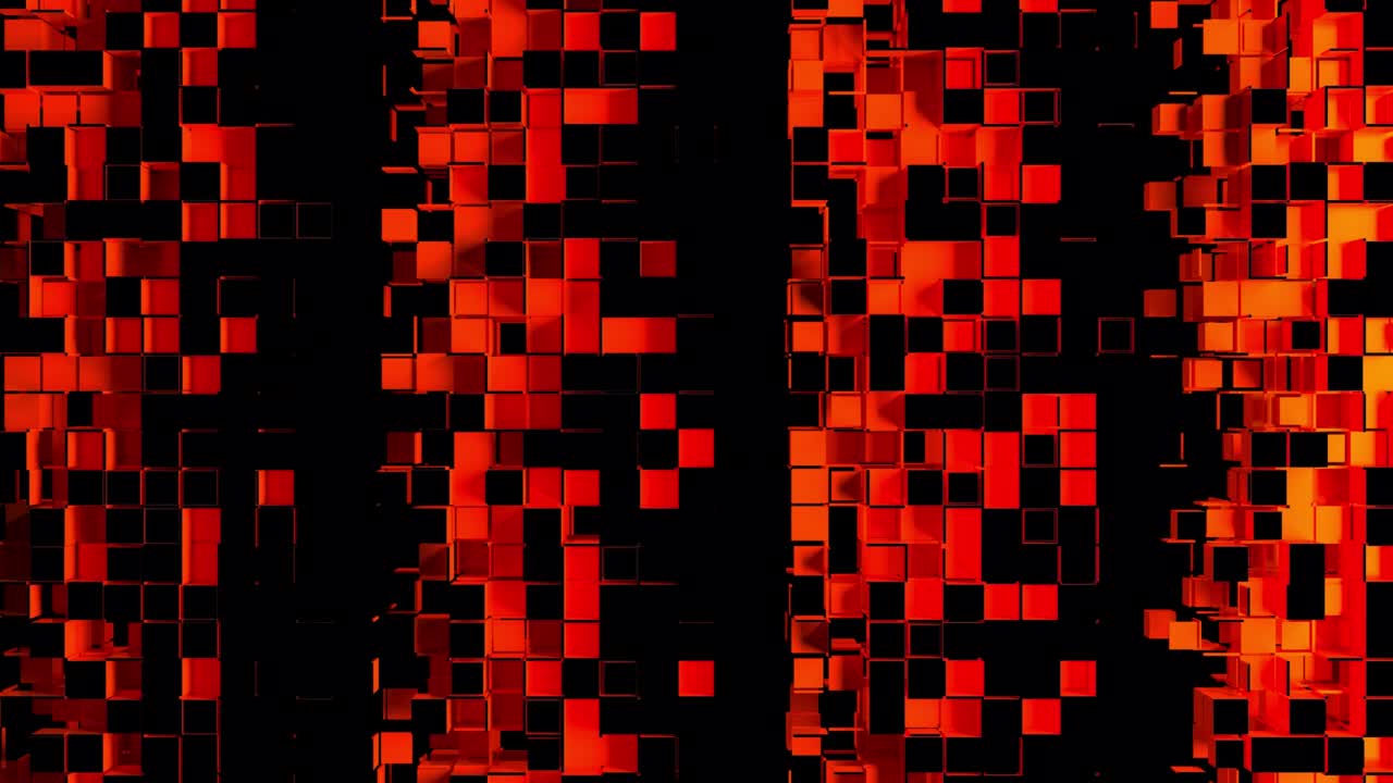 tiras abstractas de celdas de mosaico cuadradas sobre un fondo negro